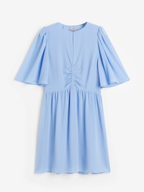 Light Blue Butterfly Sleeve Mini Dress